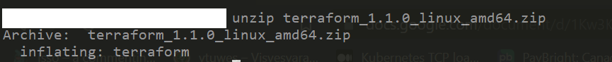 unzip terraform_1.1.0_linux_amd64.zip