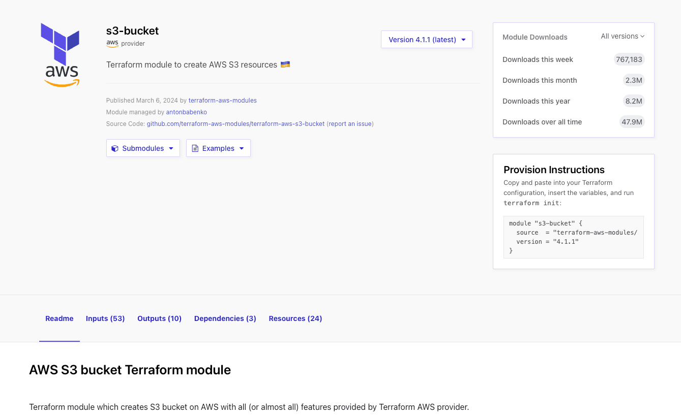 s3 bucket in terraform registry
