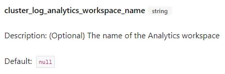 terraform aks workspace name