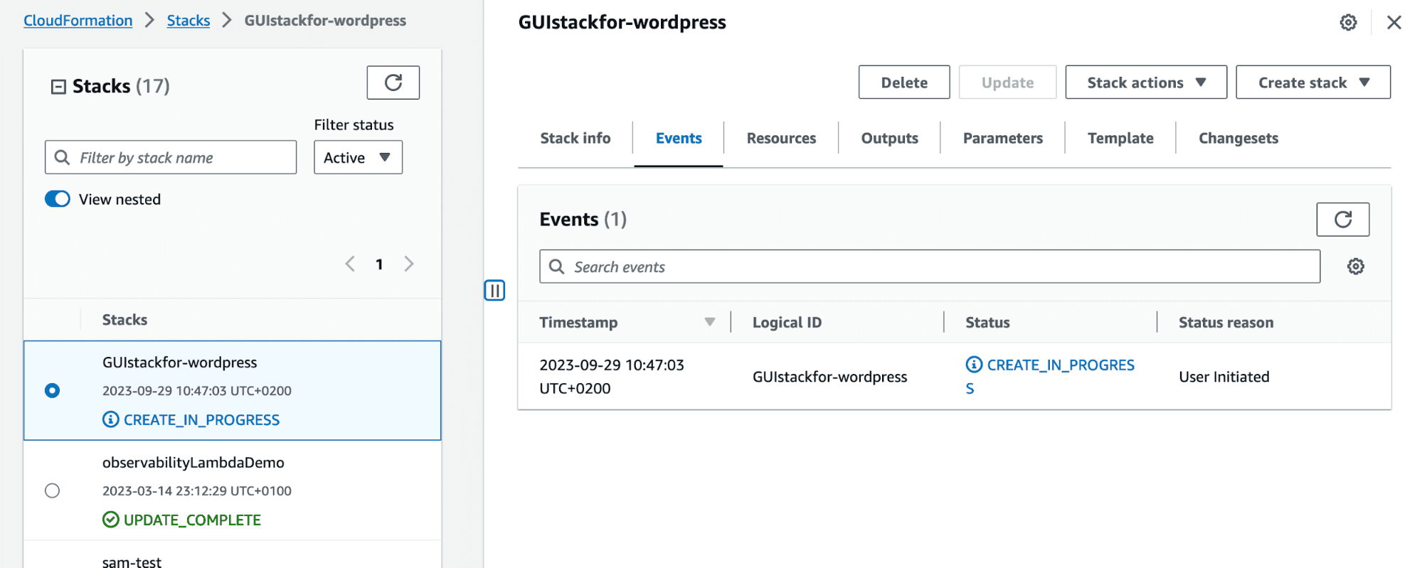 aws cloudformaion stacks