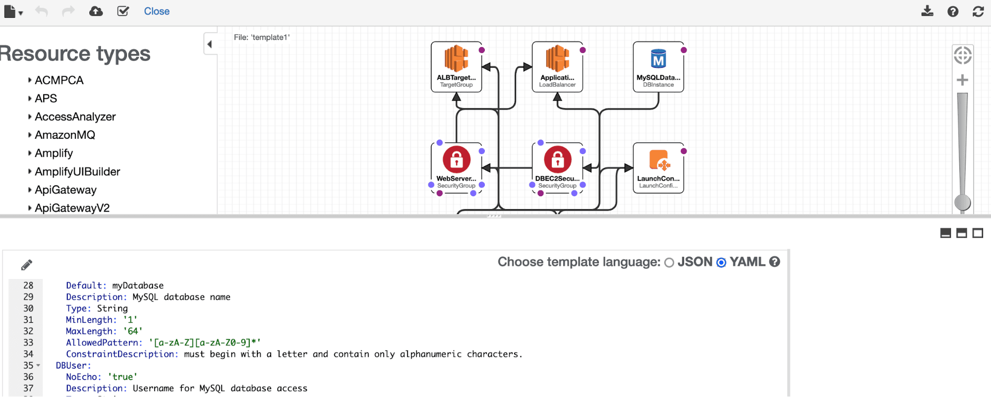 aws cloudformation designer