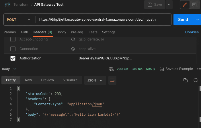 test api gateway