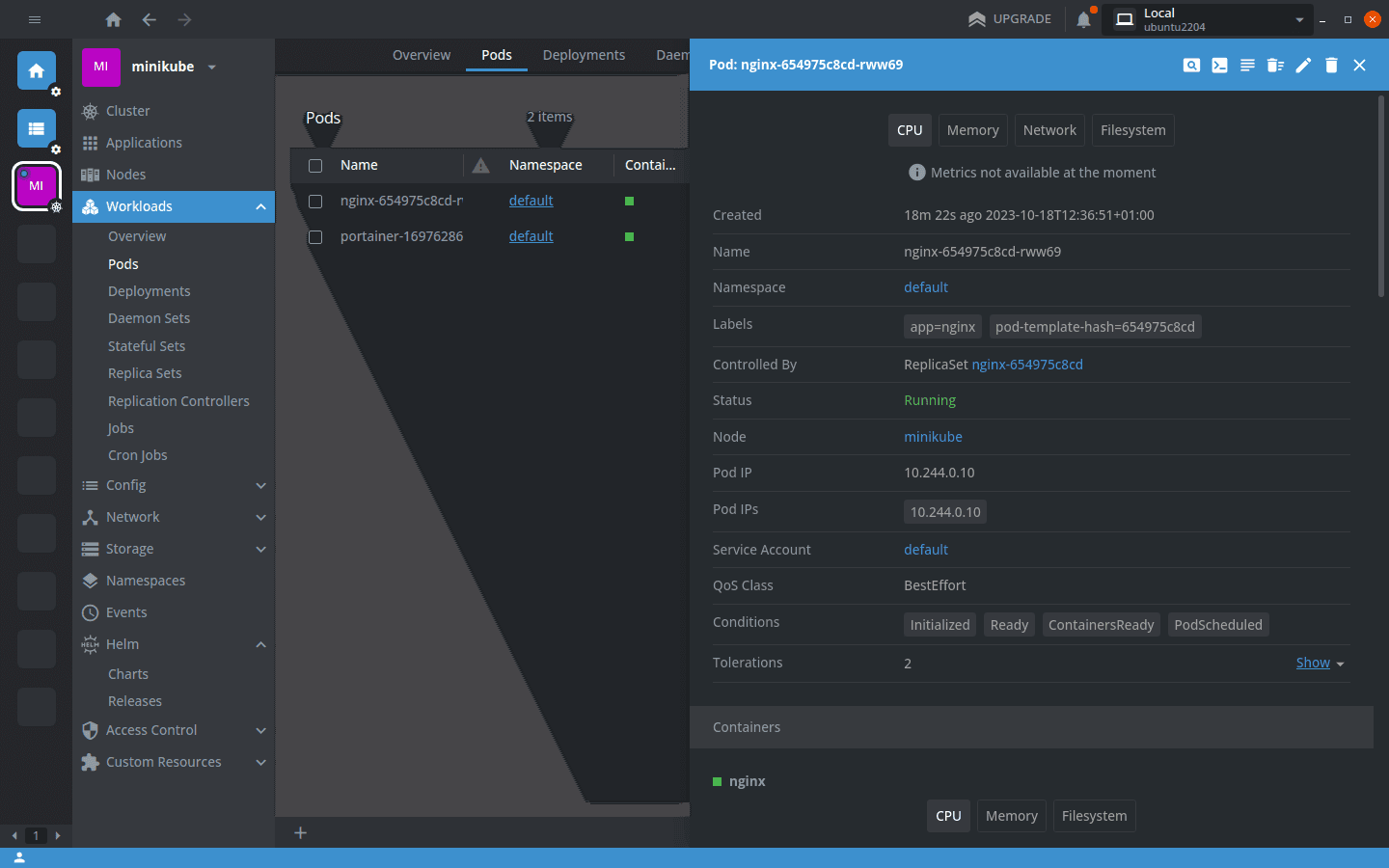 kubernetes lens metrics