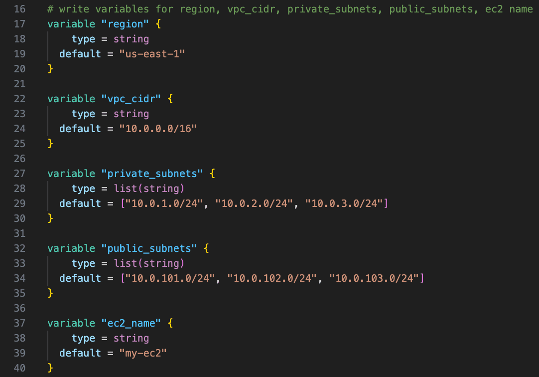 terraform variables with ai