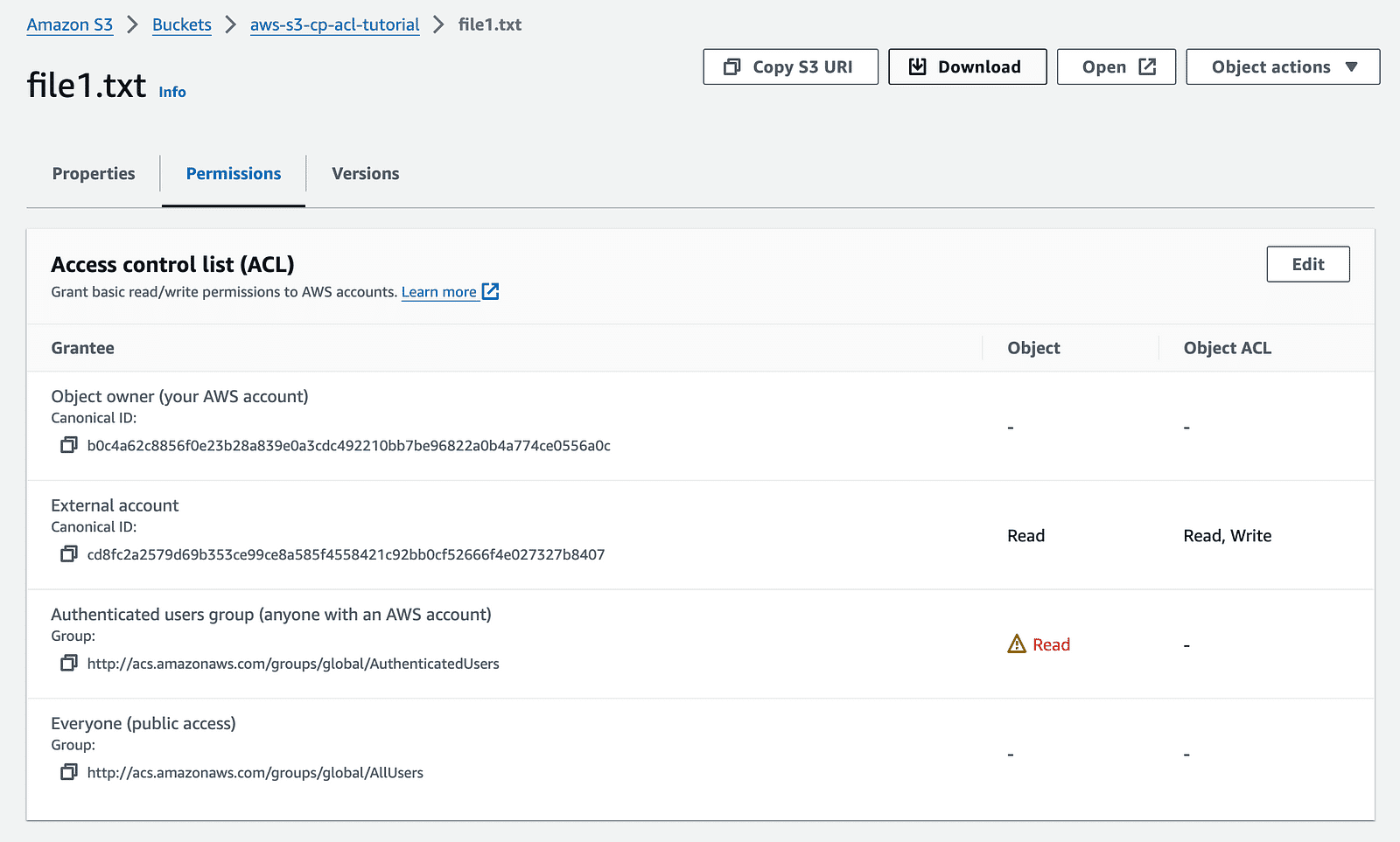 aws s3 cp prefix