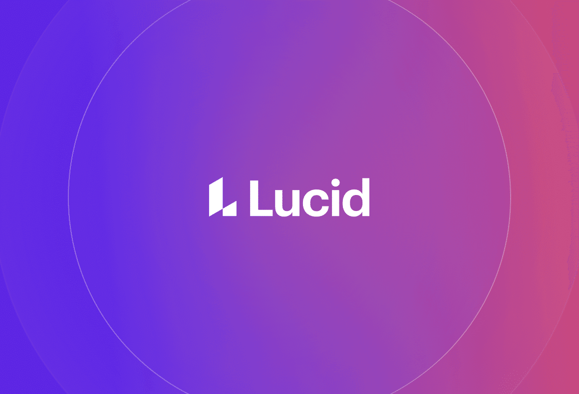 Lucid logo on a purple background