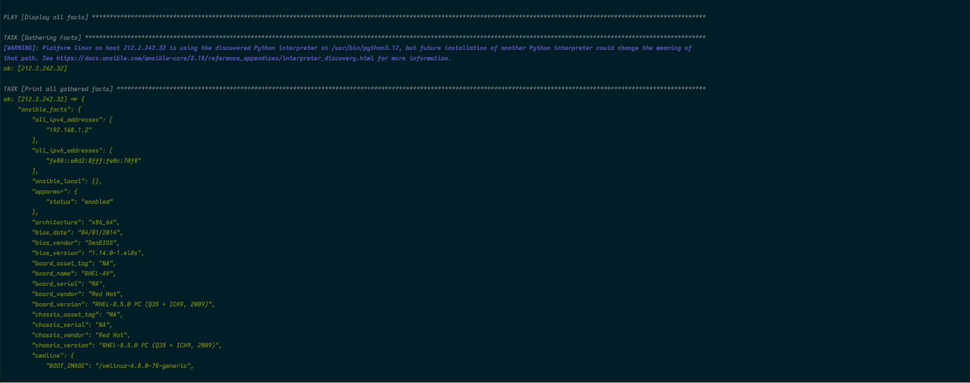 Display all gathered facts