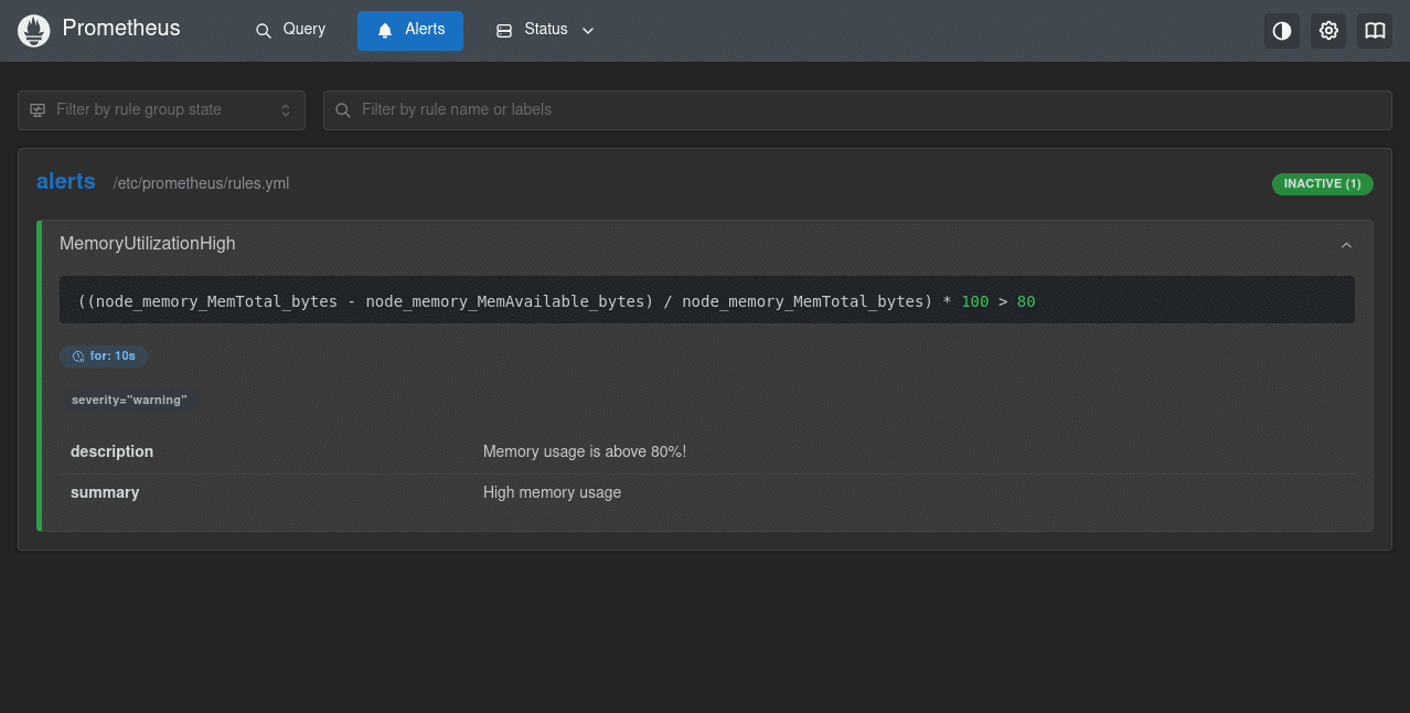head to the Alerts page