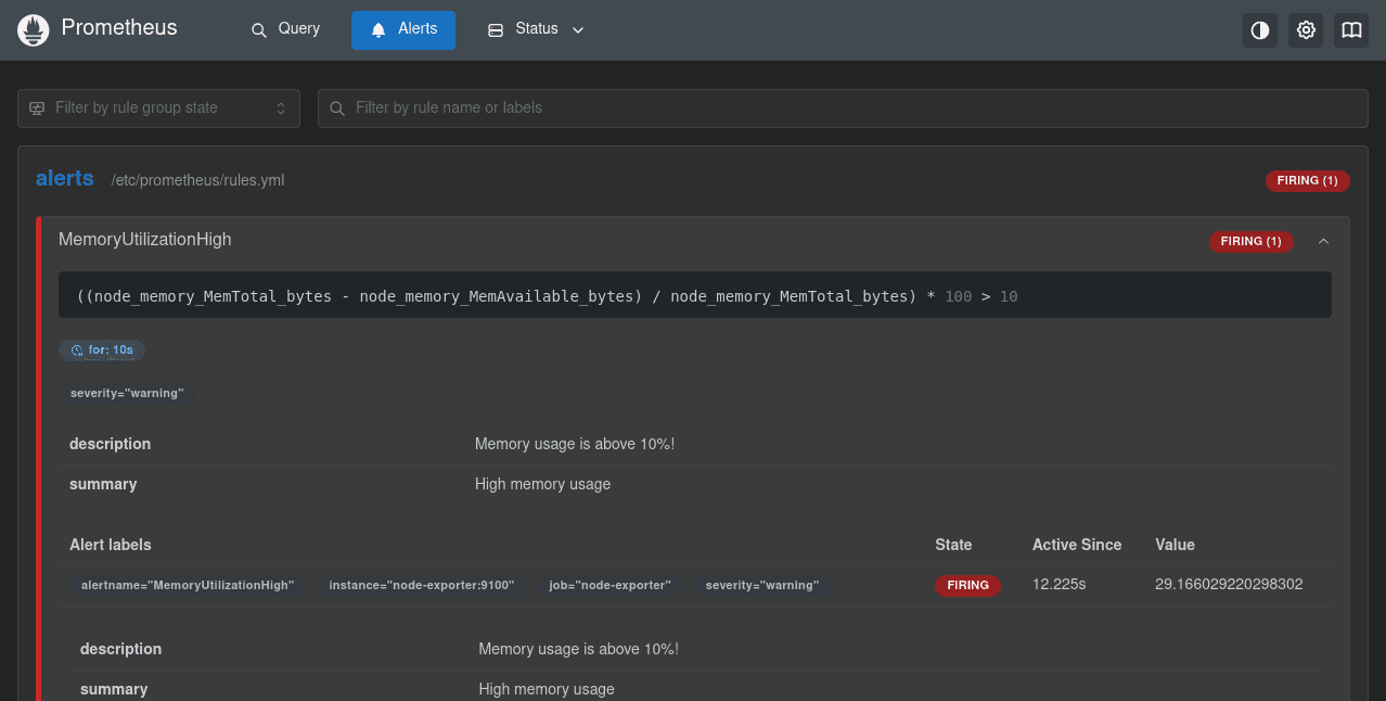 prometheus alerts begins firing